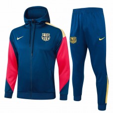 Chándal de fútbol de presentación con capucha para hombre del FC Barcelona en azul marino 2024-25