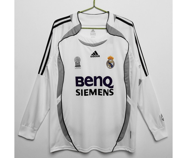 Camiseta retro de local de manga larga del Real Madrid 2006-2007