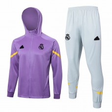 Chándal de fútbol de presentación con capucha morado para hombre del Real Madrid 2024-25