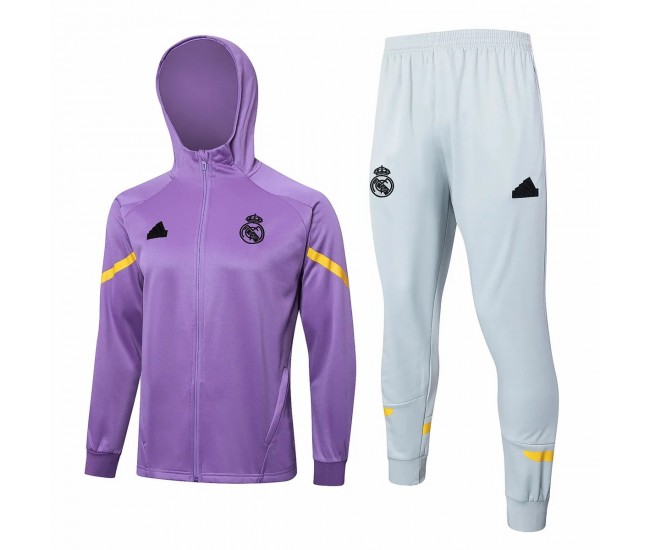 Chándal de fútbol de presentación con capucha morado para hombre del Real Madrid 2024-25